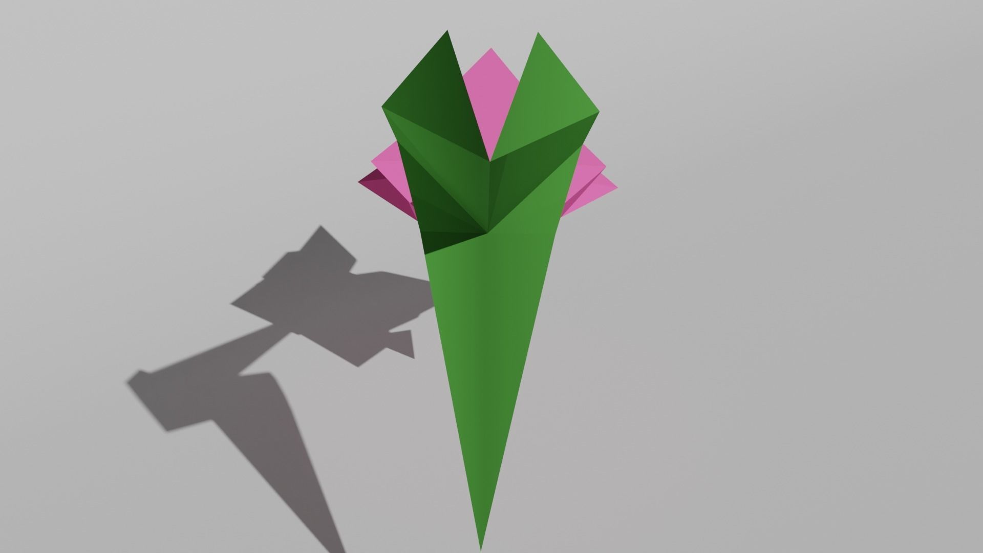 Origami Tulip Low-poly 3D model_1