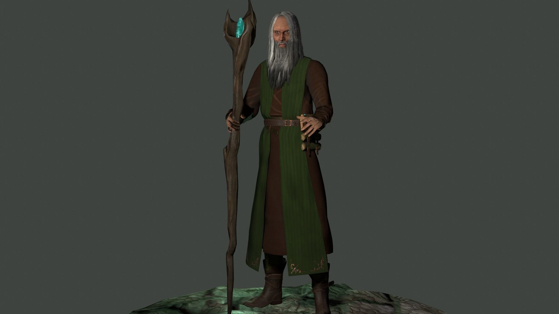 Great Thinker Low-poly 3D model_4