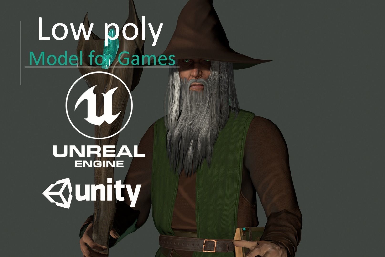 Great Thinker Low-poly 3D model_0