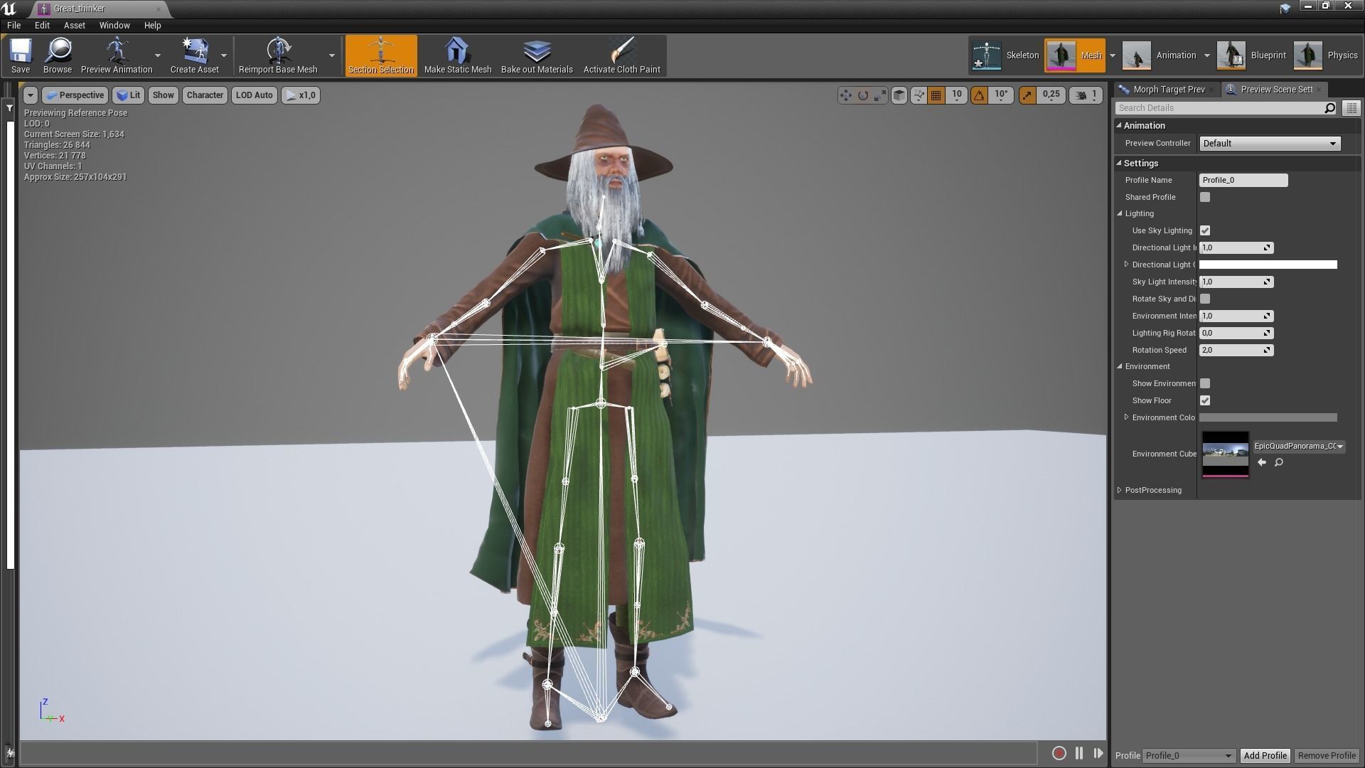 Great Thinker Low-poly 3D model_7