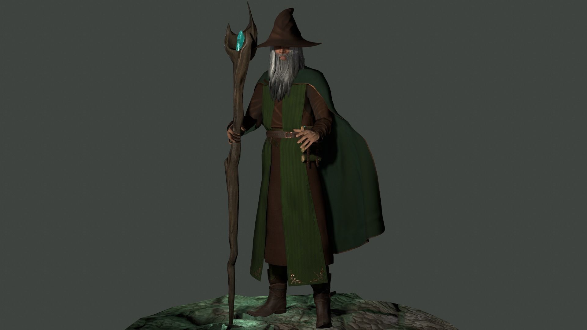 Great Thinker Low-poly 3D model_5