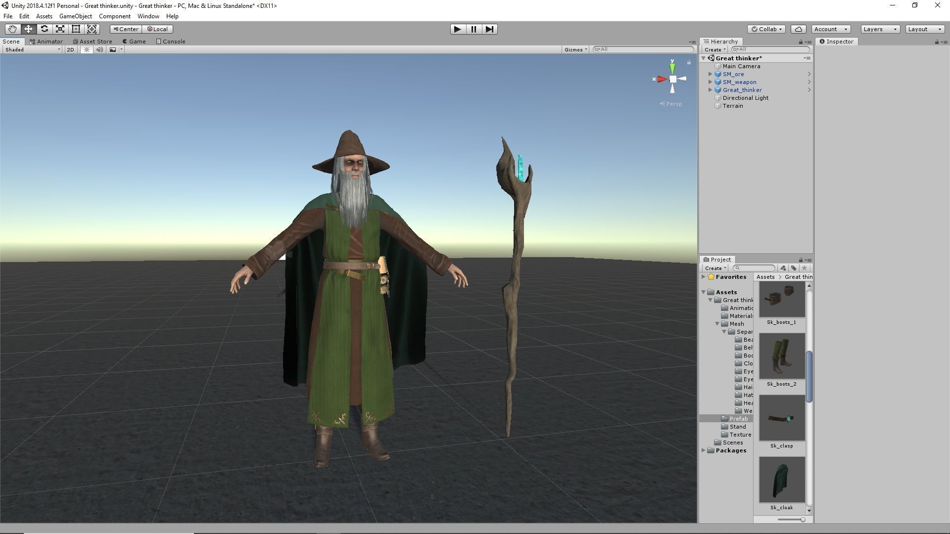 Great Thinker Low-poly 3D model_9