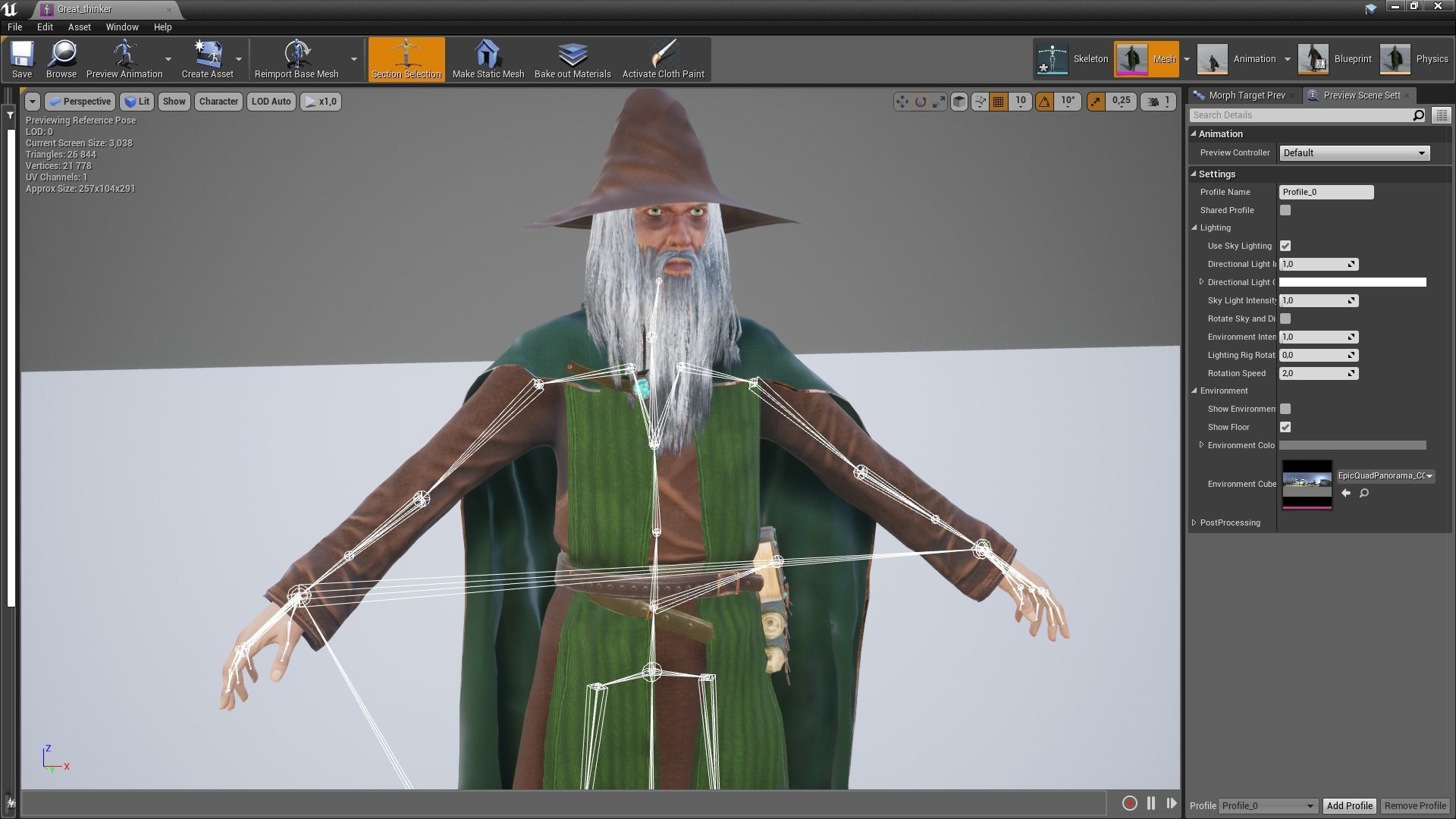 Great Thinker Low-poly 3D model_8