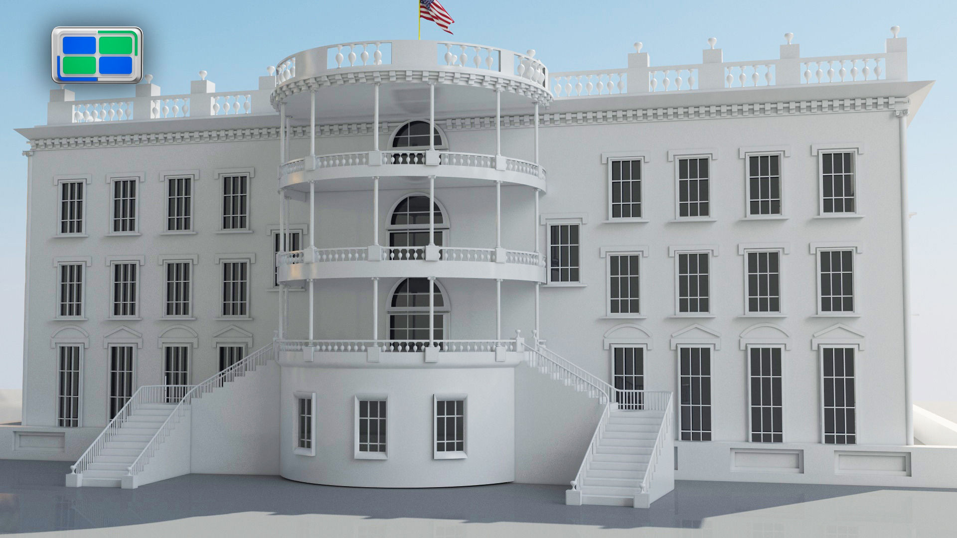 White House  3D model_5