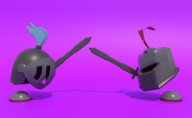 Knight character Low-poly 3D model