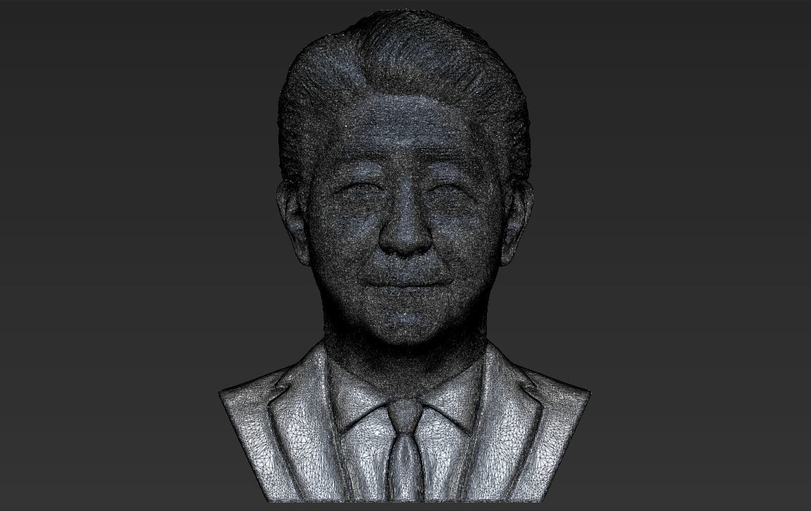 Shinzo Abe bust 3D printing ready stl obj formats 3D print model_28