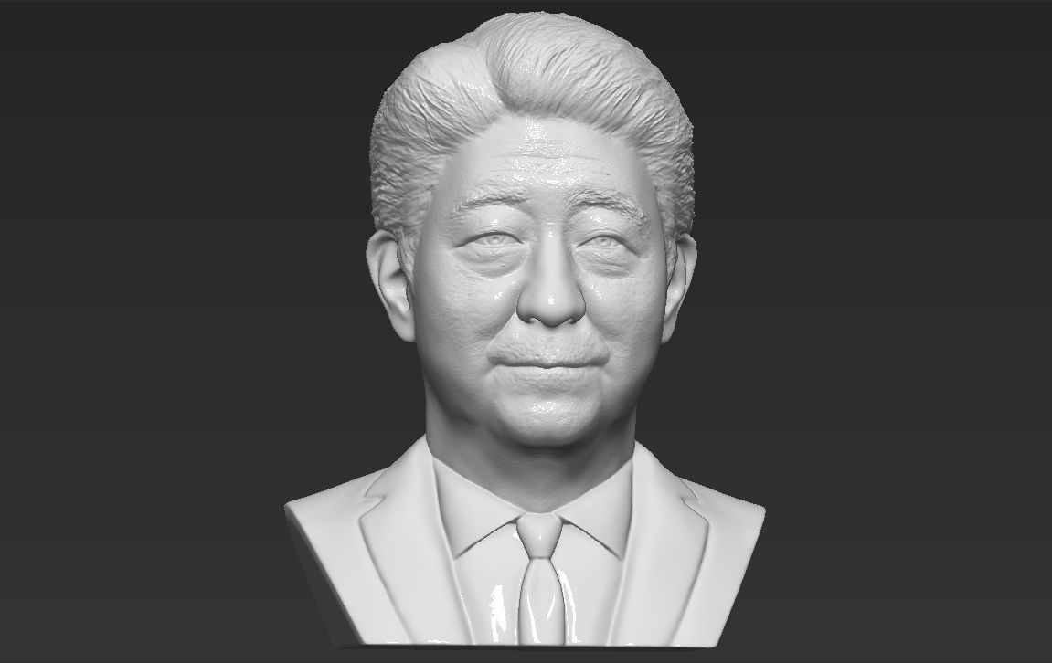Shinzo Abe bust 3D printing ready stl obj formats 3D print model_16