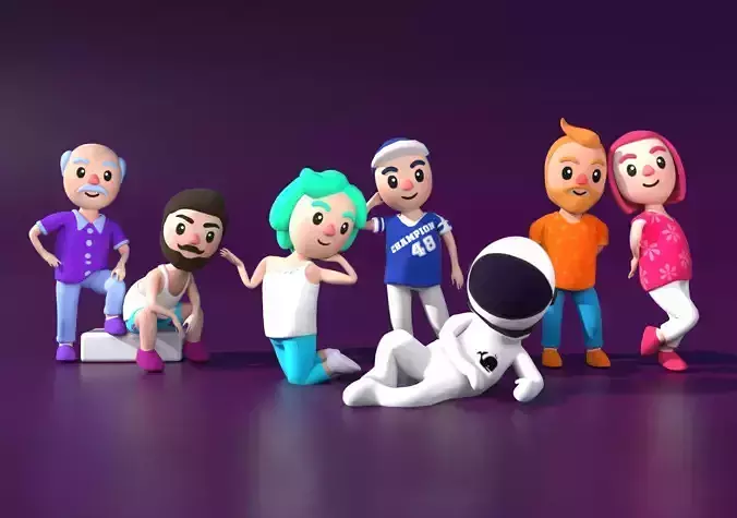 Stylize lowpoly hypercasual games character Low-poly 3D model