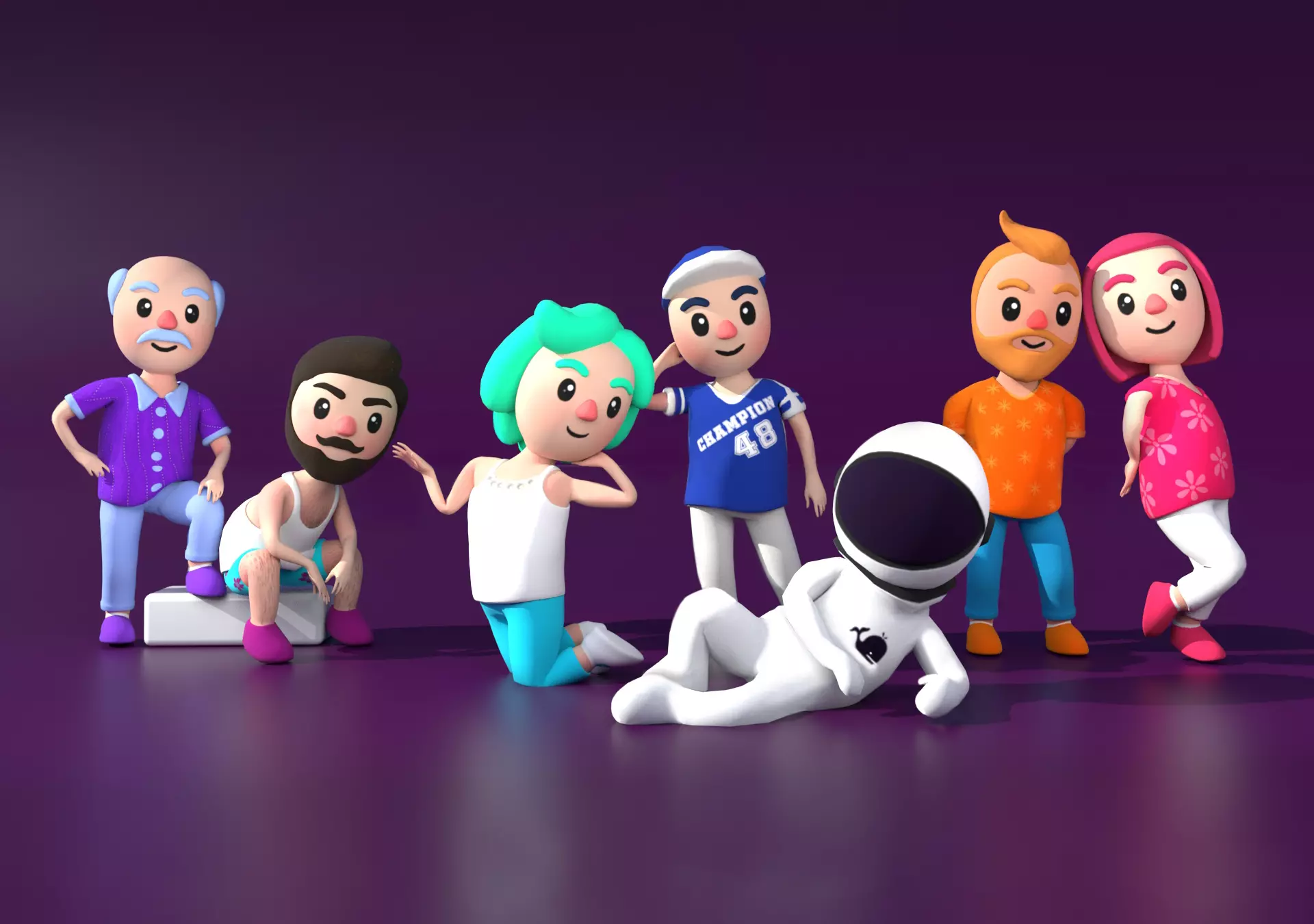 Stylize lowpoly hypercasual games character Low-poly 3D model_0