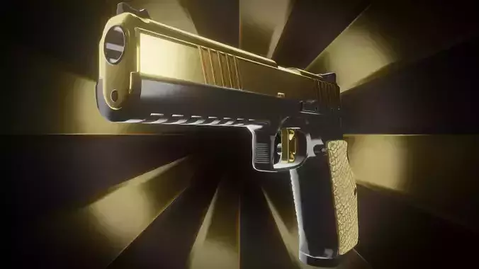 Pistol CZ 75 Golden Gangsta Low-poly 3D model