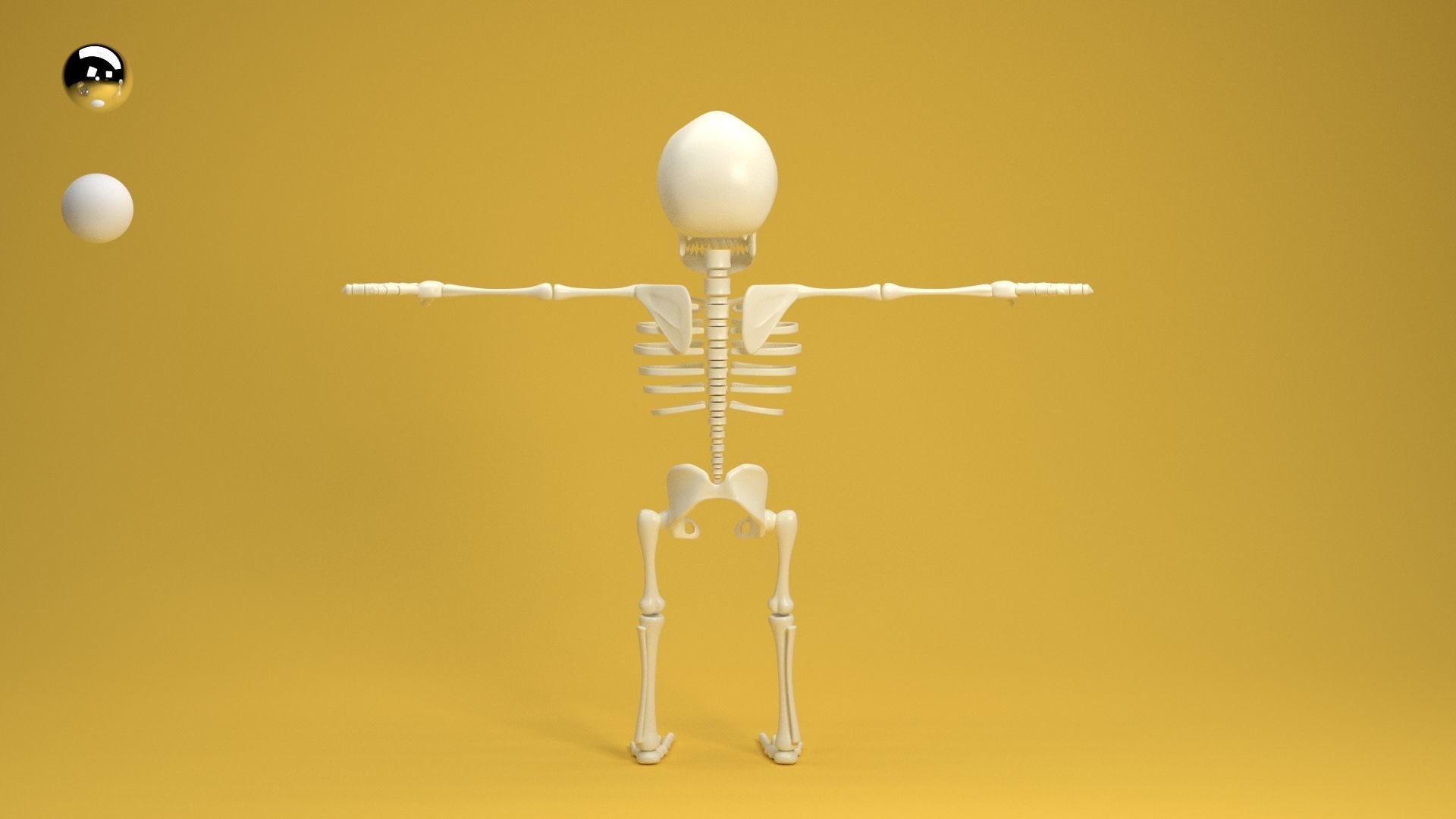 Cartoon skeleton 3D model_6