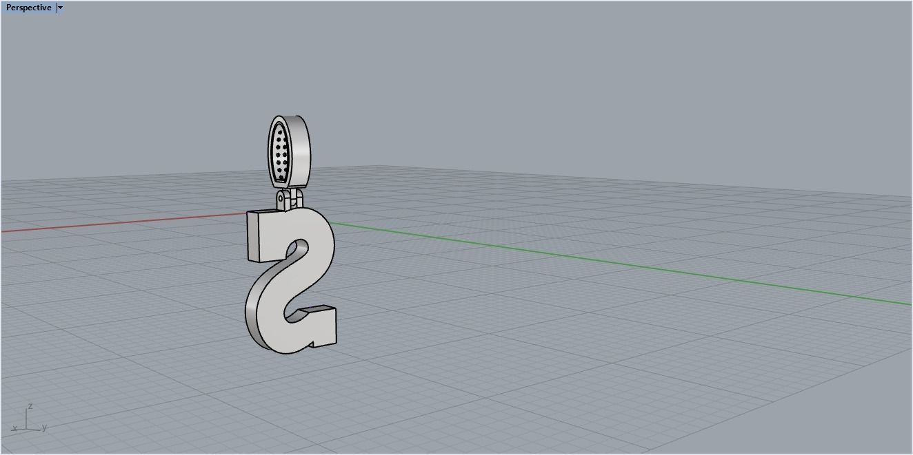 Letter S pendant gold with diamonds 3D print model_16