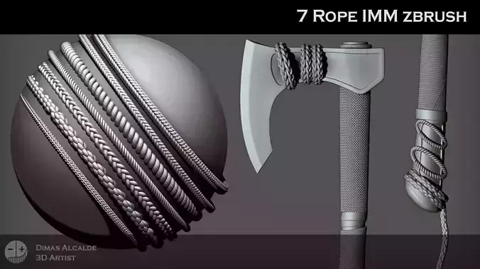 Rope IMM Pack Brush Low-poly 3D model