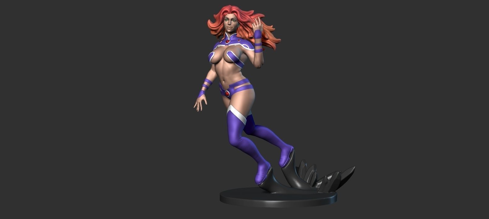 Starfire figure of female superhero 3D print model_4