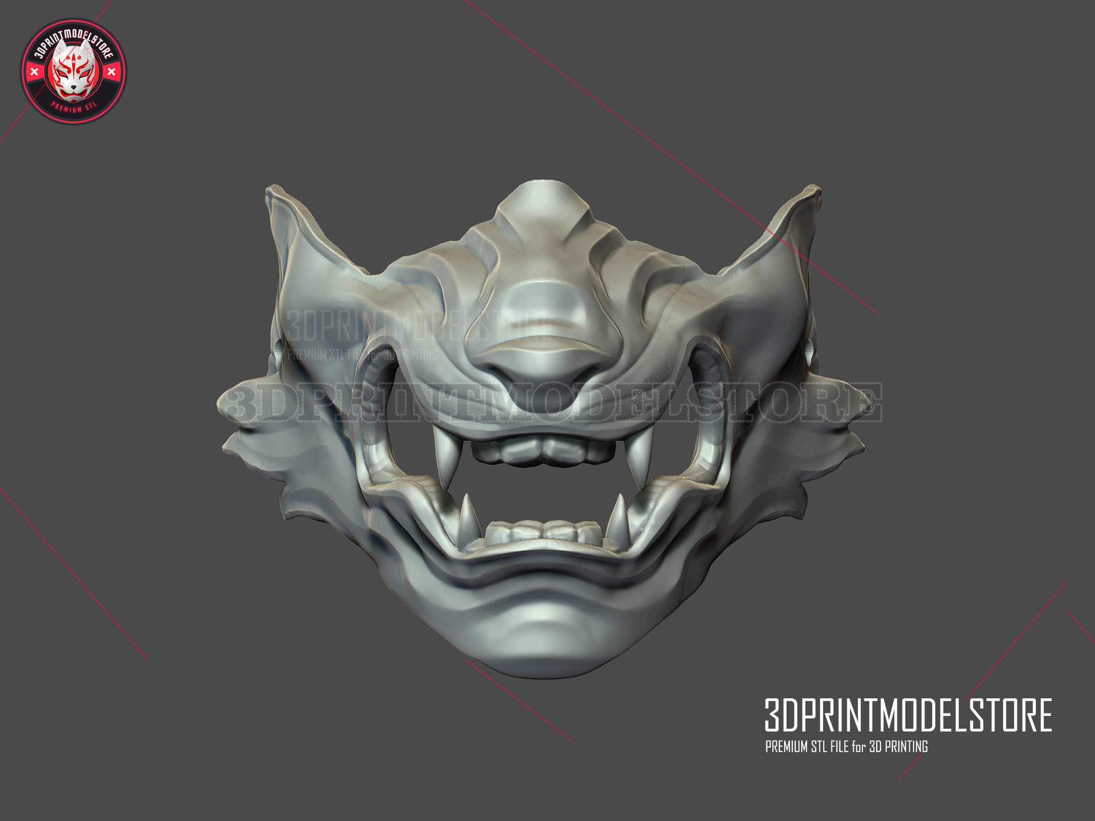 Wolf of Tsushima Mask - Ghost of Tsushima Oni Samurai Helmet 3D print model_11
