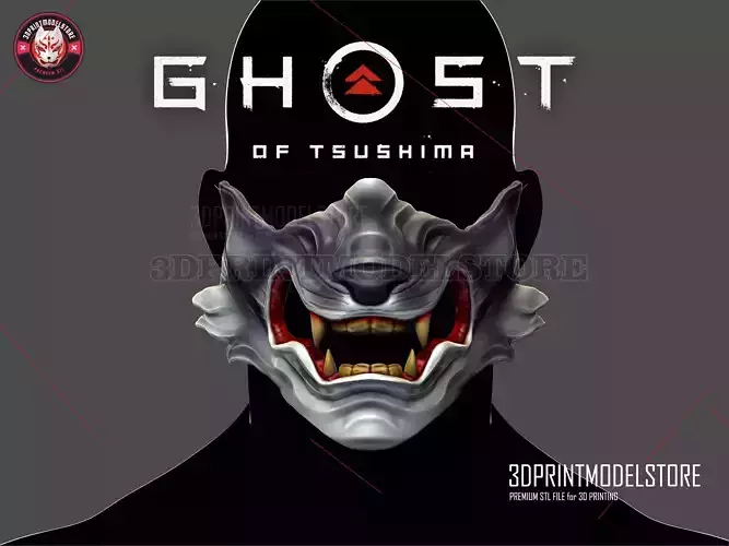 Wolf of Tsushima Mask - Ghost of Tsushima Oni Samurai Helmet 3D print model