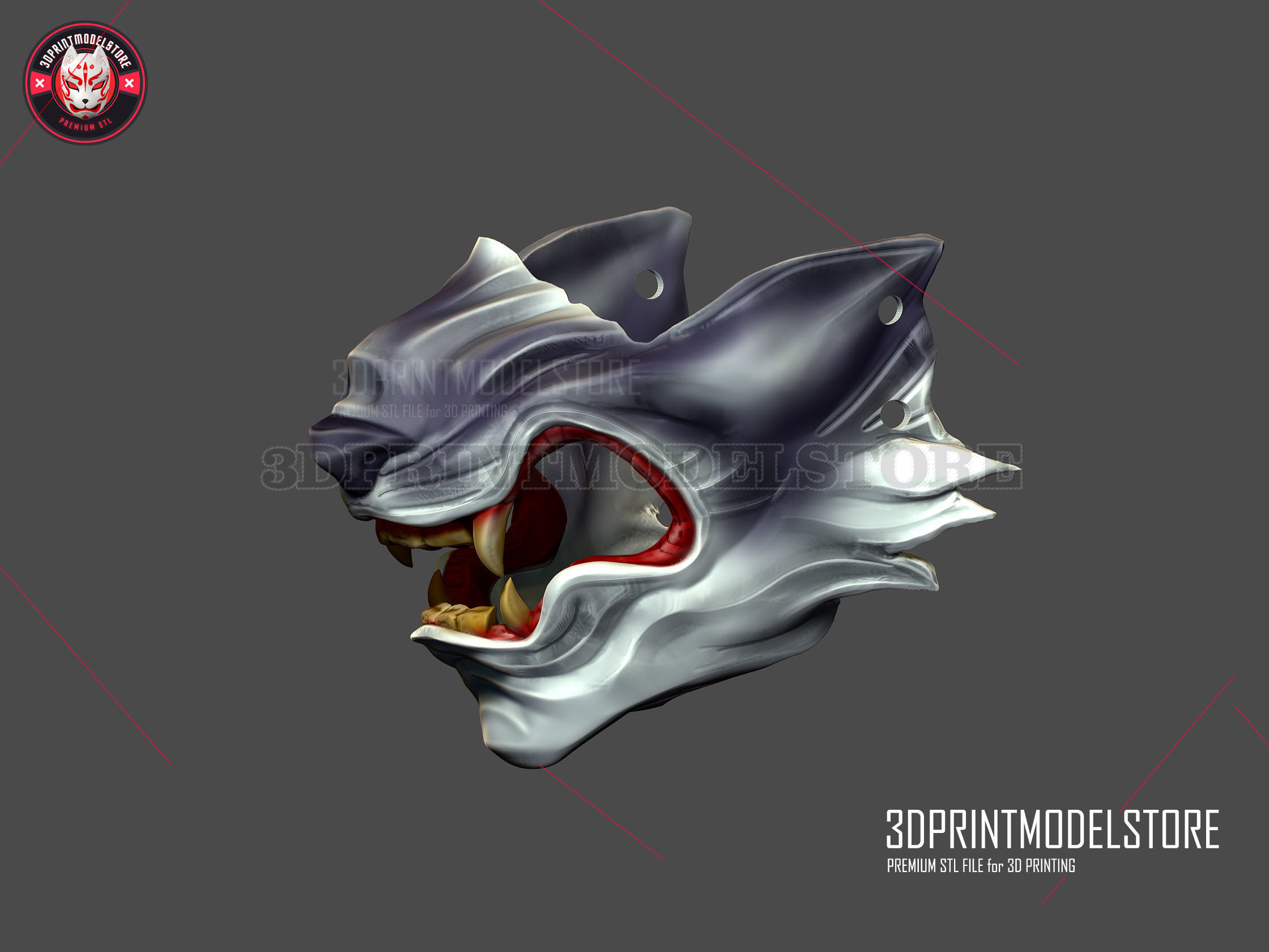 Wolf of Tsushima Mask - Ghost of Tsushima Oni Samurai Helmet 3D print model_8