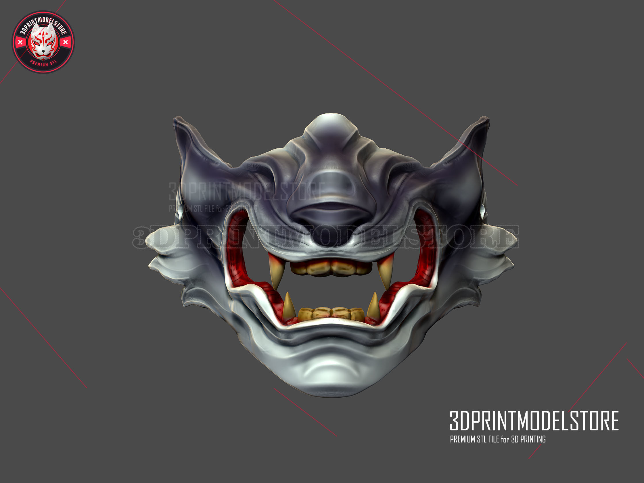 Wolf of Tsushima Mask - Ghost of Tsushima Oni Samurai Helmet 3D print model_9