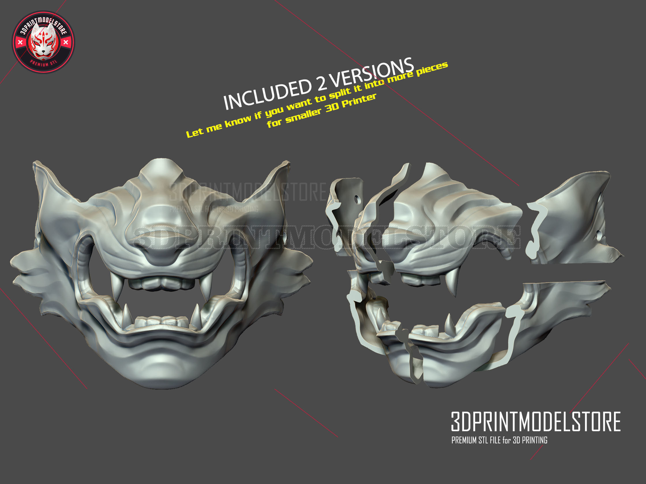 Wolf of Tsushima Mask - Ghost of Tsushima Oni Samurai Helmet 3D print model_14