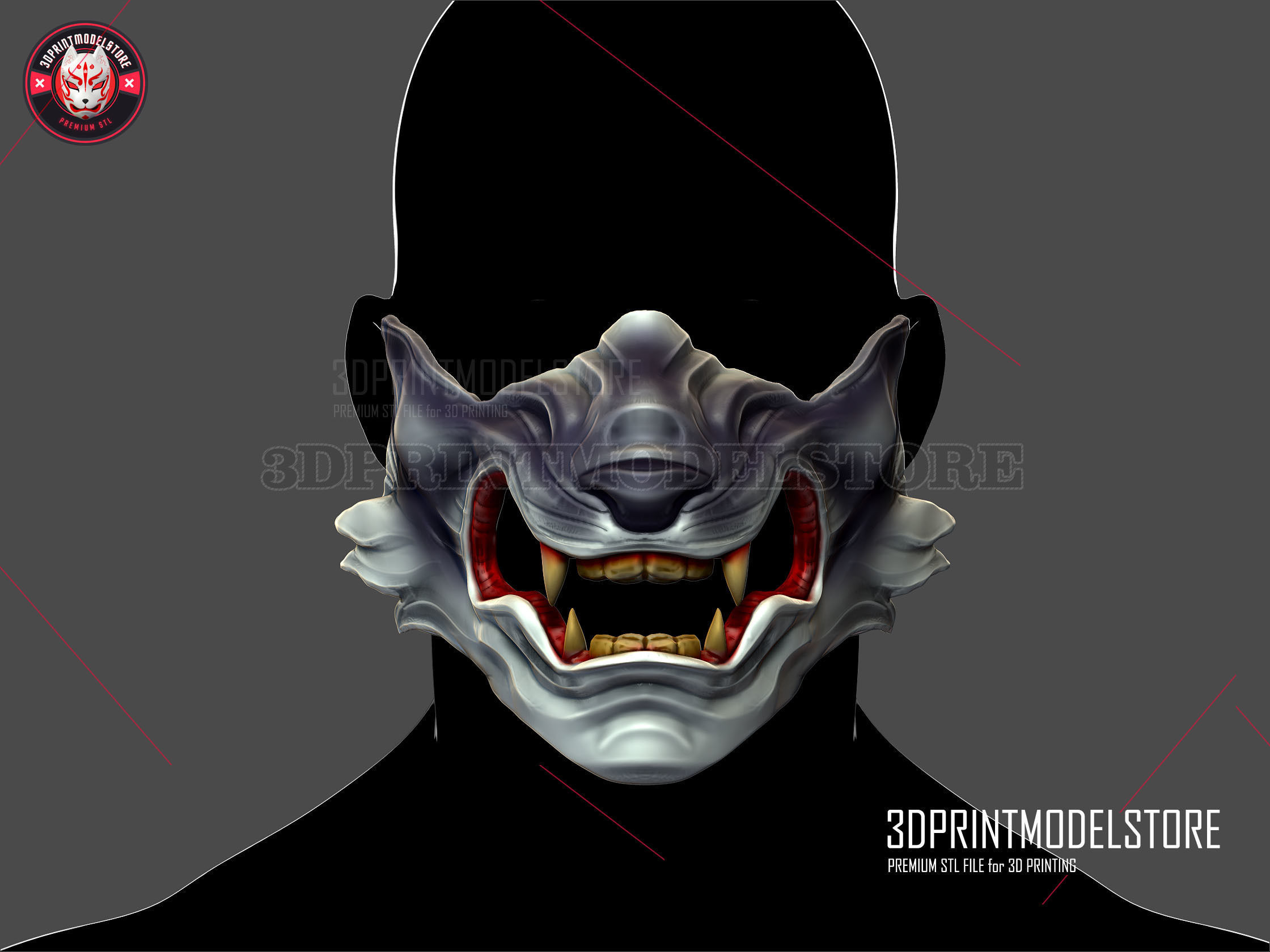 Wolf of Tsushima Mask - Ghost of Tsushima Oni Samurai Helmet 3D print model_4