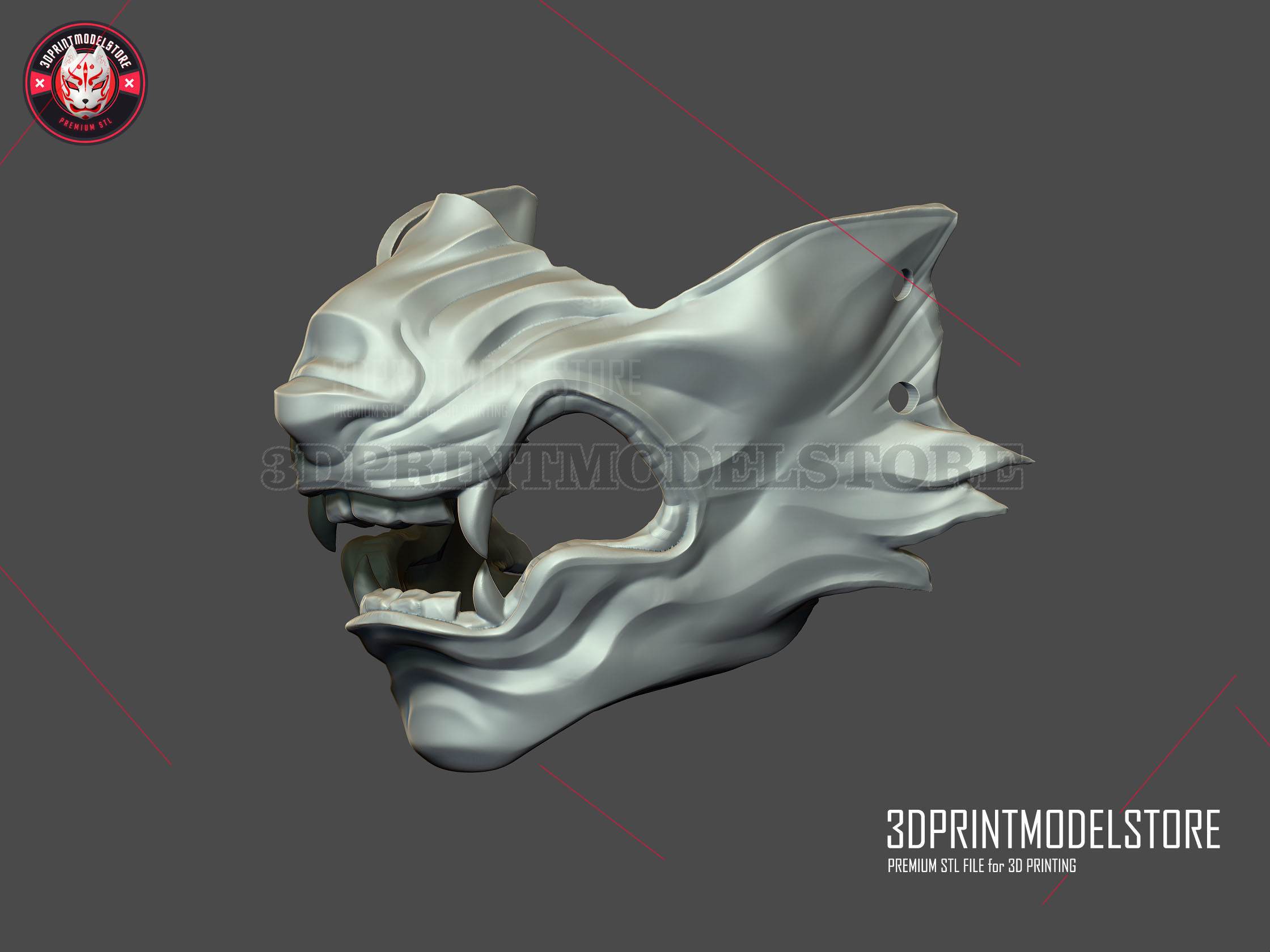 Wolf of Tsushima Mask - Ghost of Tsushima Oni Samurai Helmet 3D print model_12