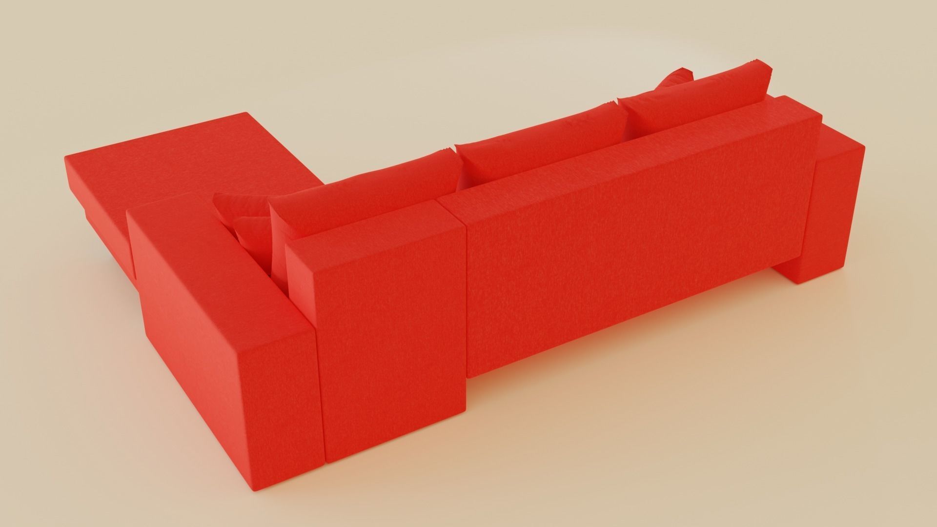 red sofa 3D model_2