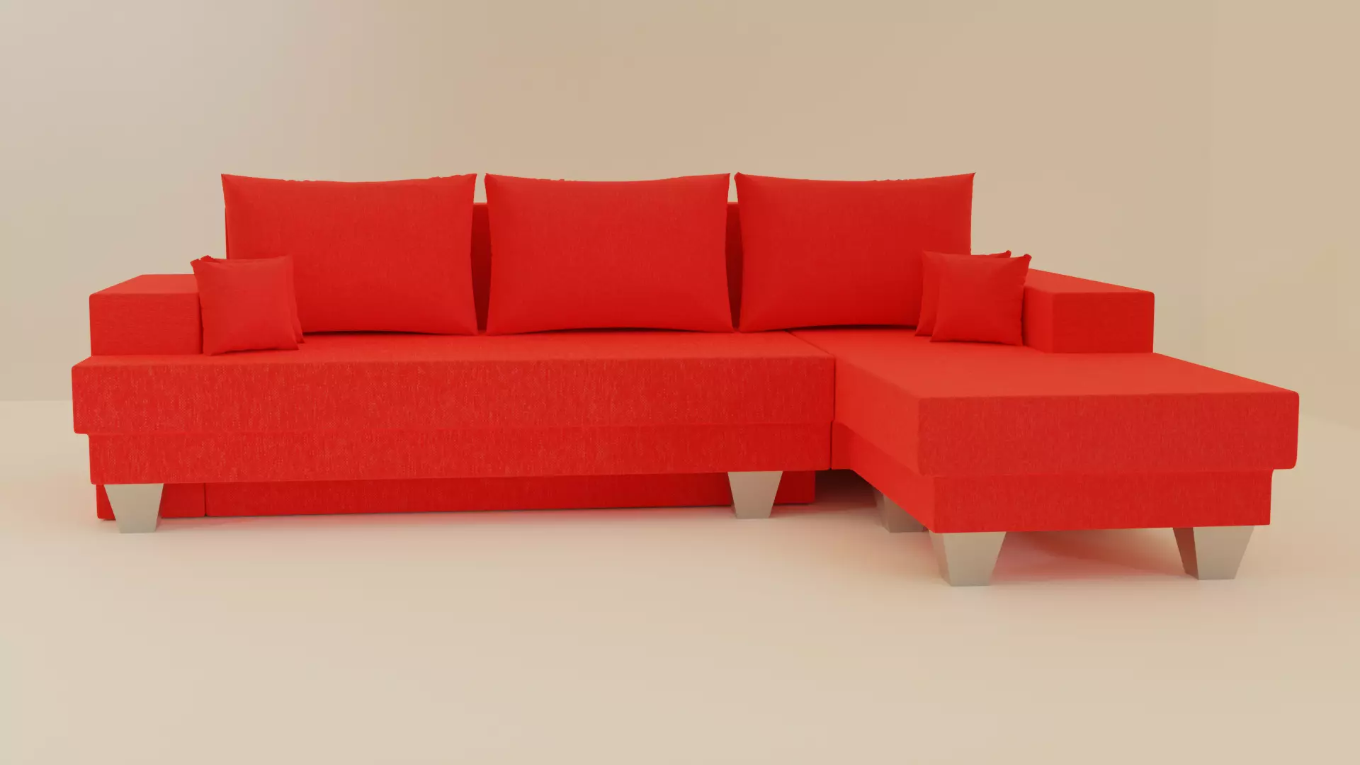 red sofa 3D model_0