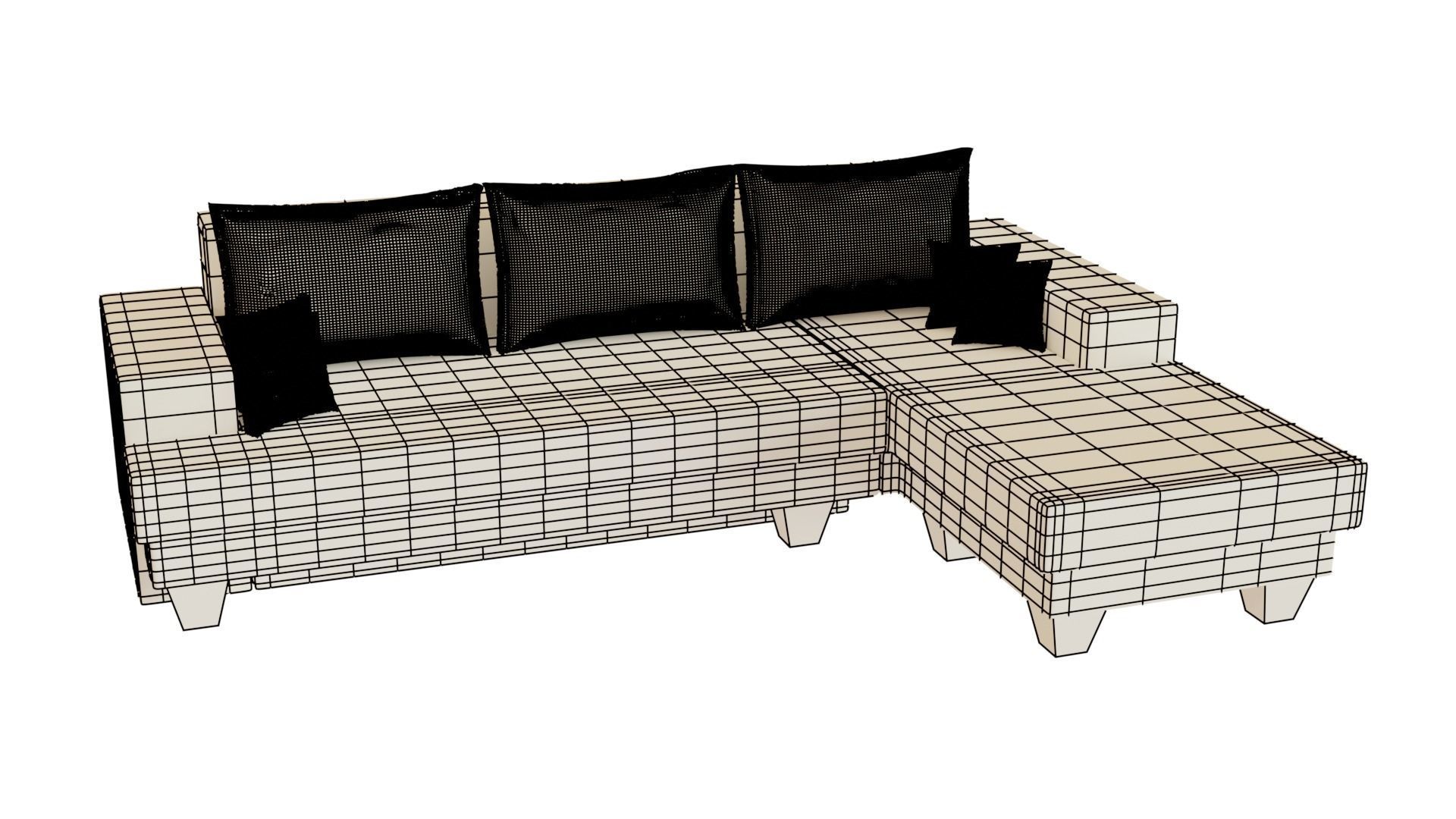 red sofa 3D model_3