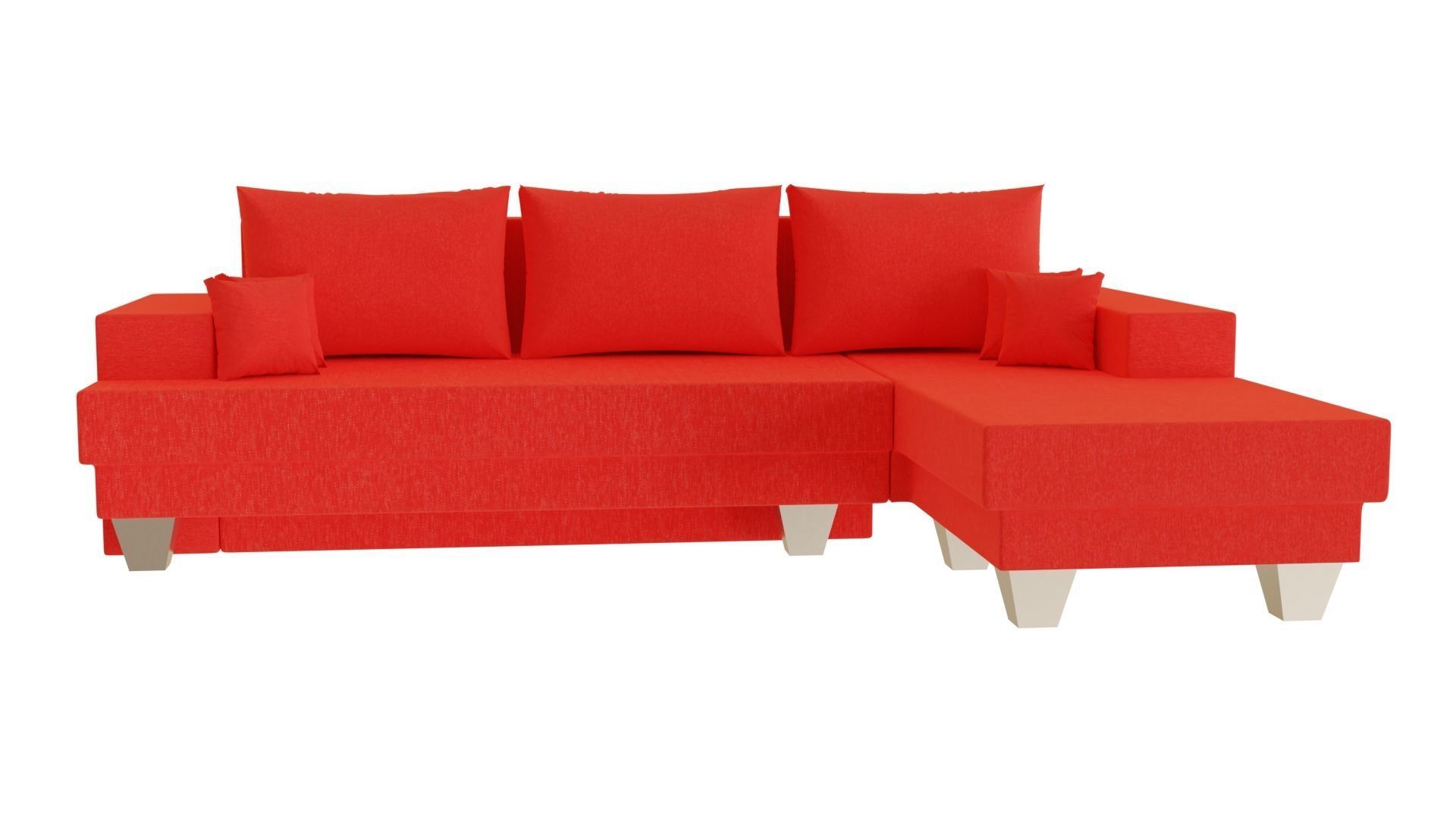 red sofa 3D model_4