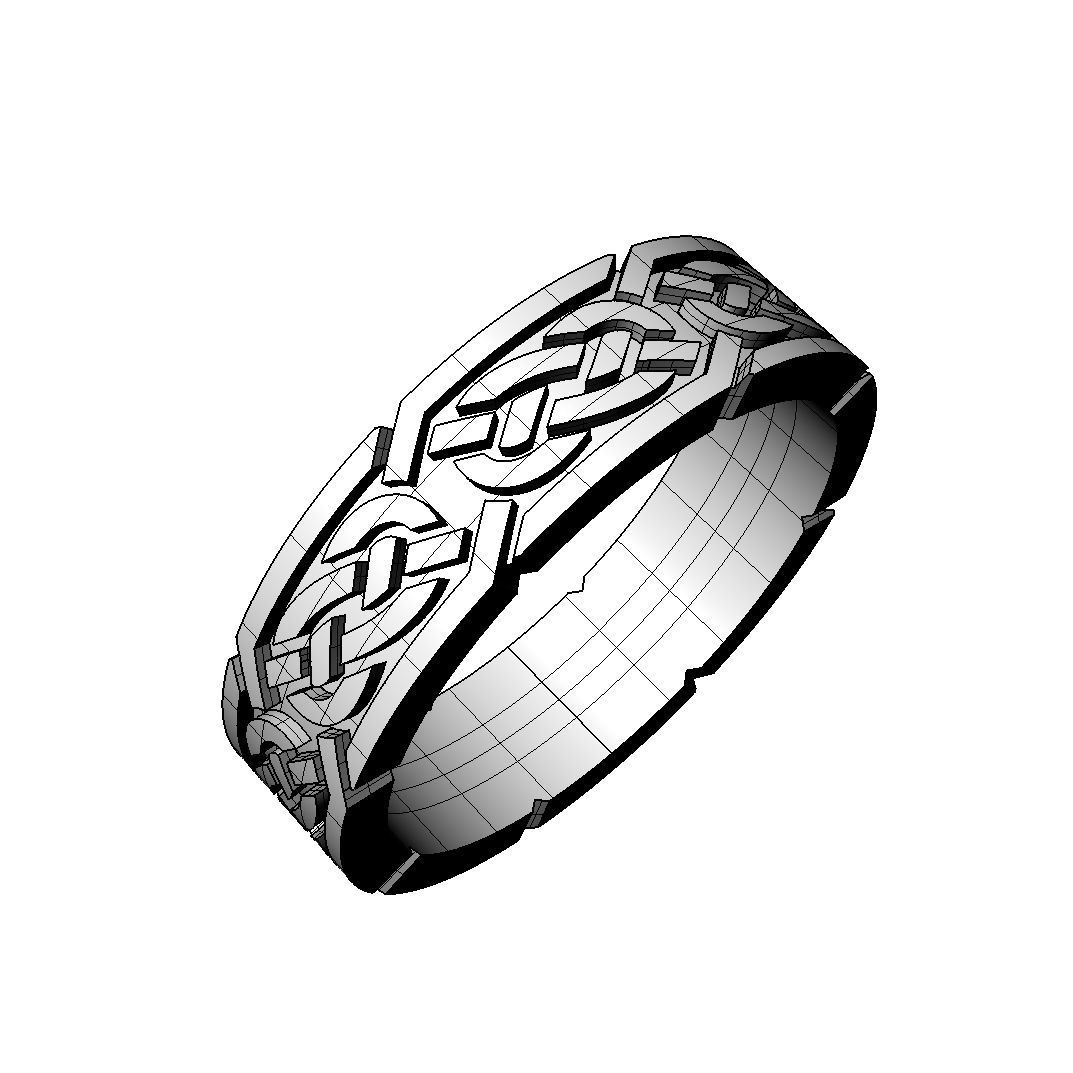 N007 Celtic wedding band 3D print model_7