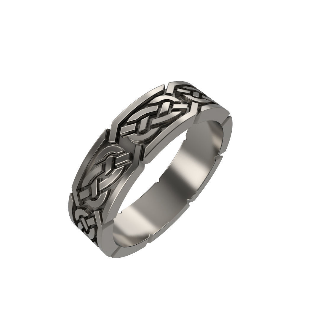 N007 Celtic wedding band 3D print model_3