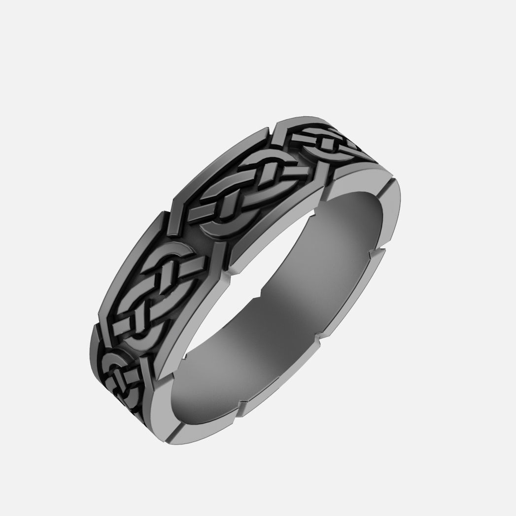 N007 Celtic wedding band 3D print model_4