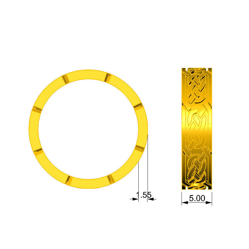 N007 Celtic wedding band 3D print model_5