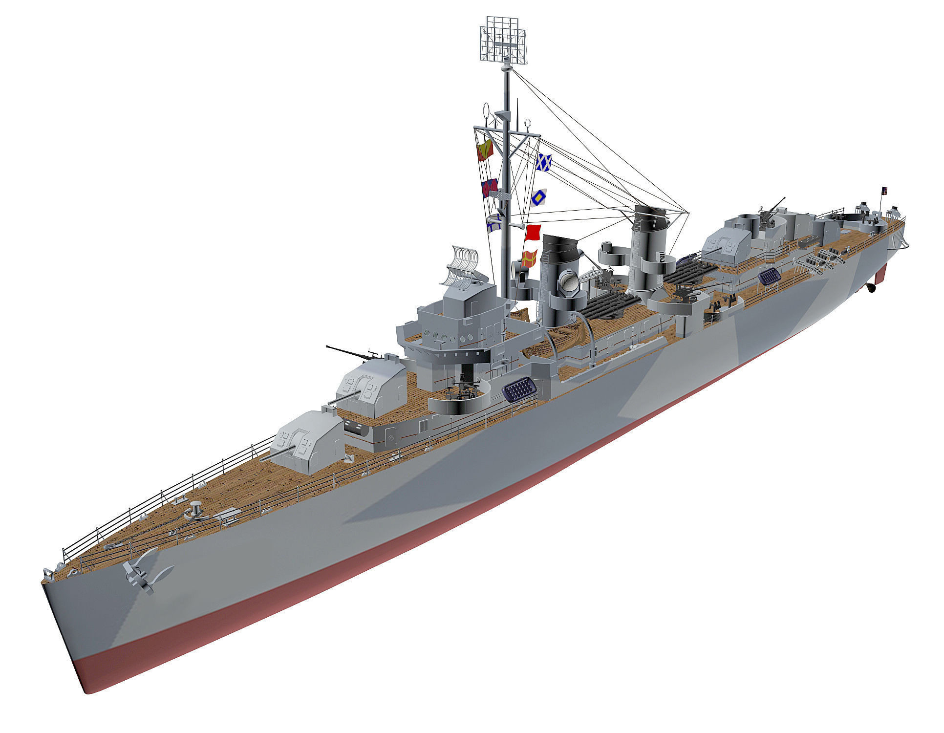 Fletcher Battleship 3D model_1
