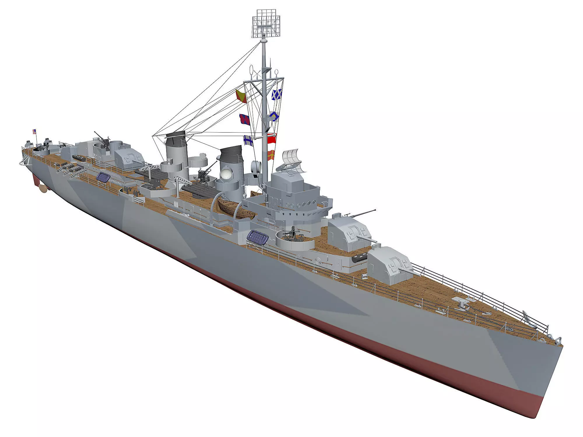 Fletcher Battleship 3D model_0