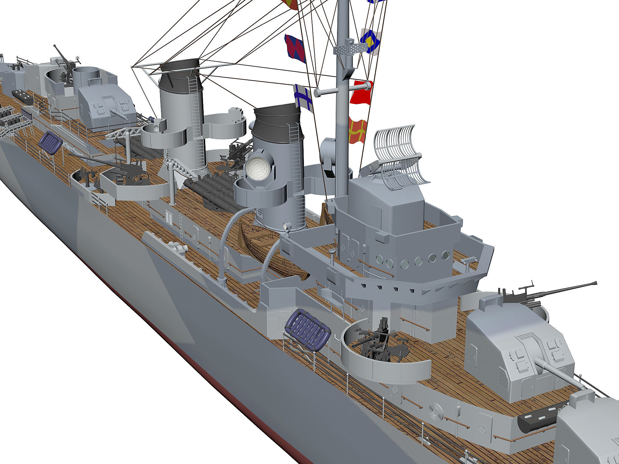 Fletcher Battleship 3D model_4