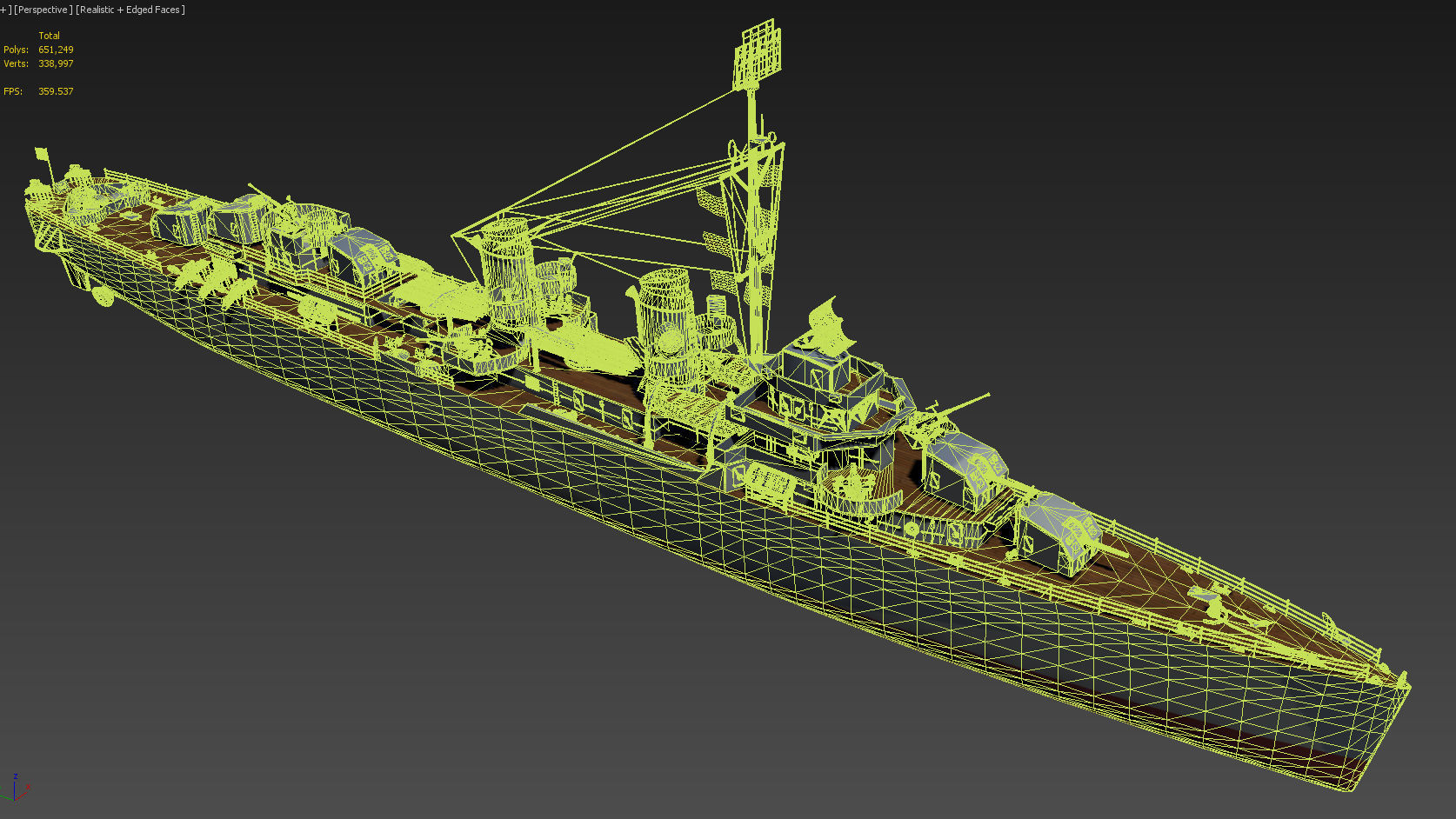 Fletcher Battleship 3D model_9