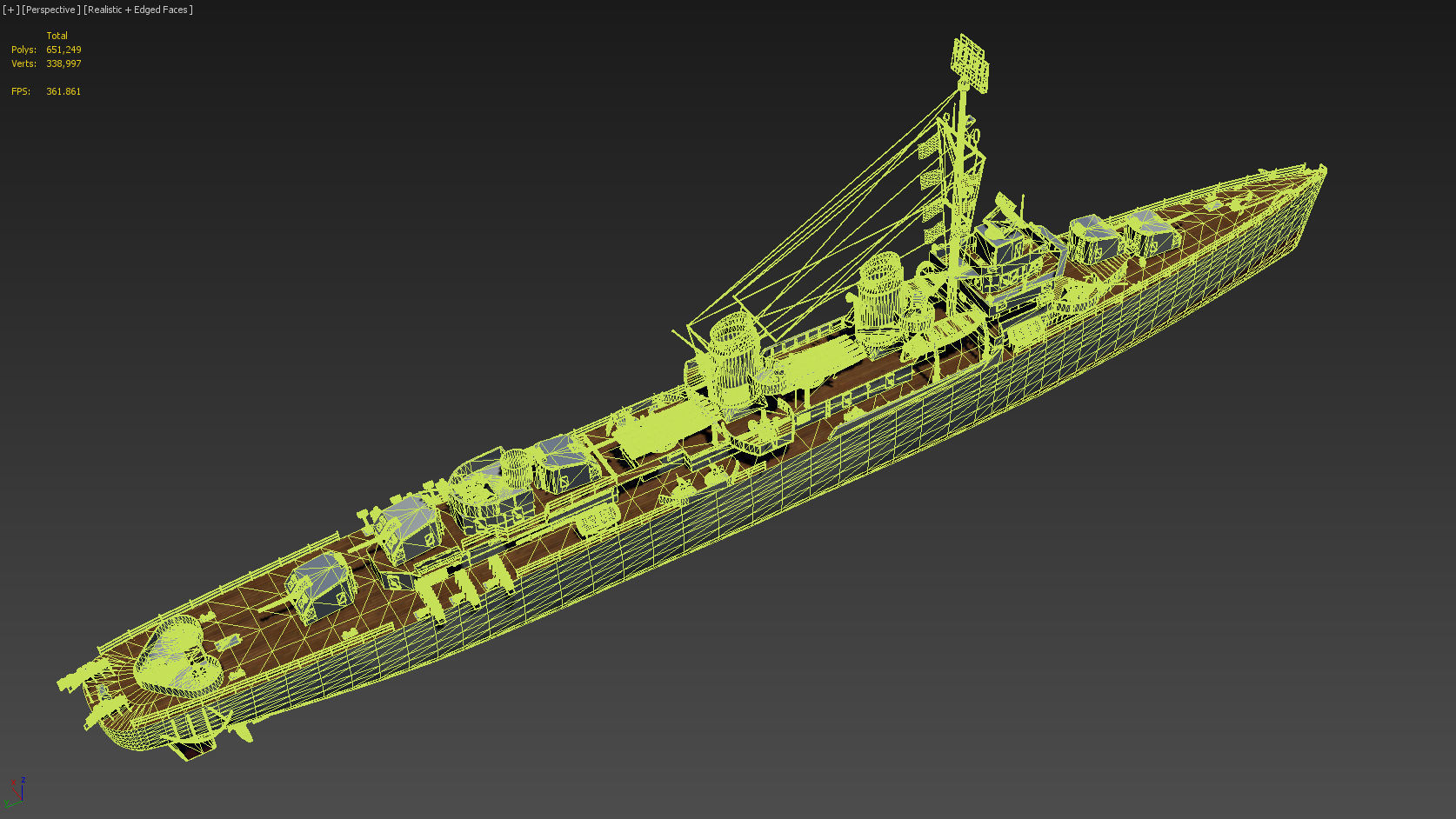 Fletcher Battleship 3D model_6