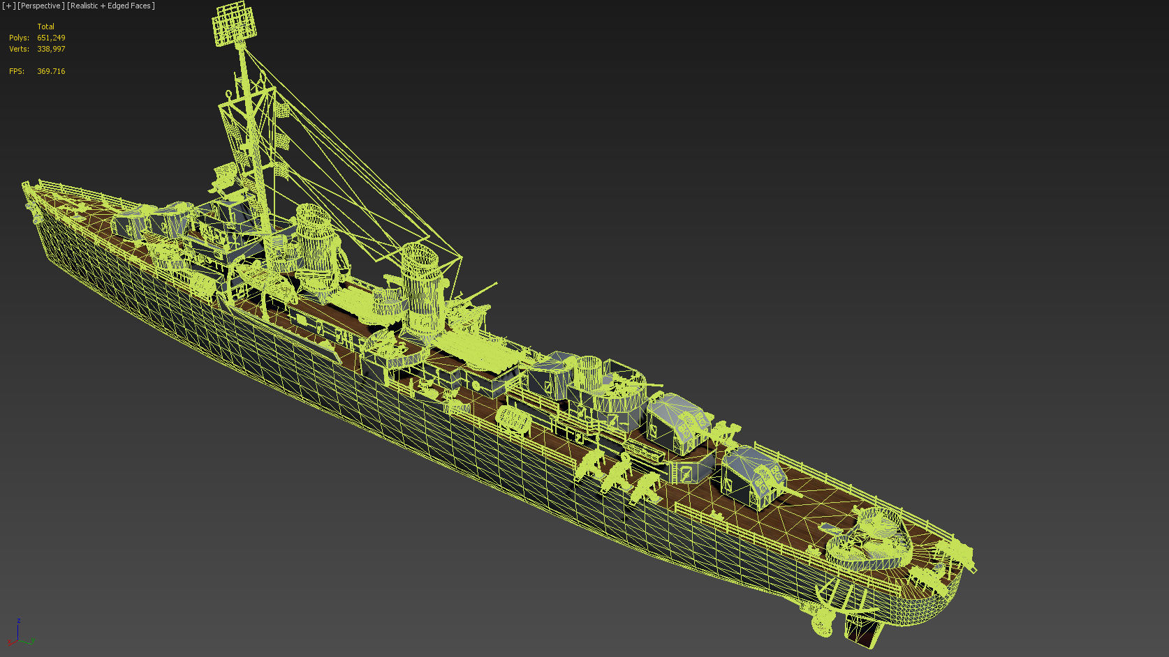 Fletcher Battleship 3D model_7