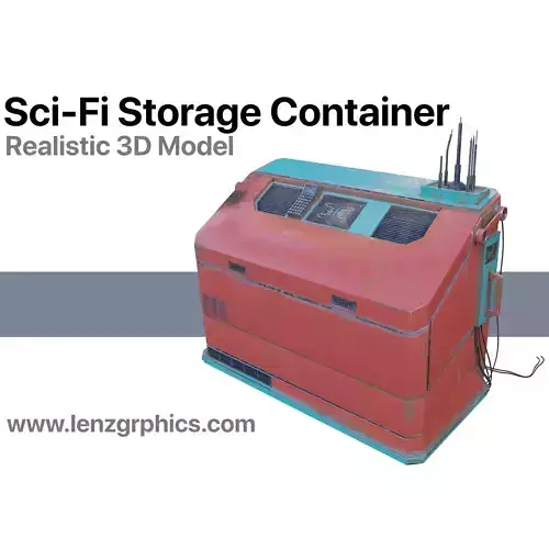 Sci-Fi Storage Container Low-poly 3D model
