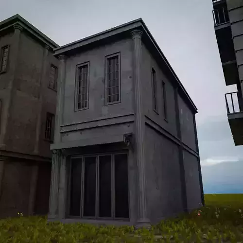 OLD RETRO CLASSICAL BUILDING 2 Low-poly 3D model