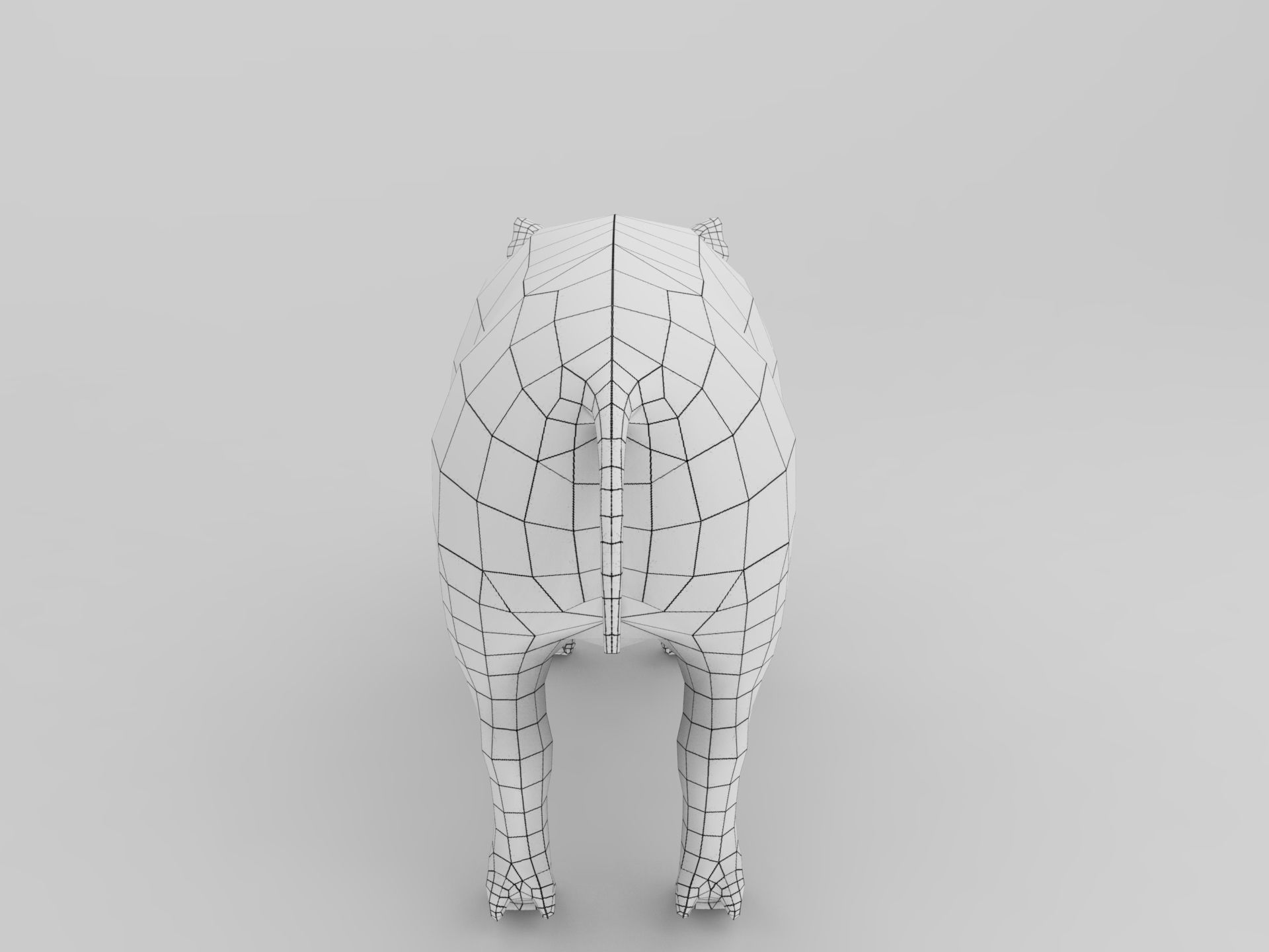 3D Black Wild Pig game ready low poly  Low-poly 3D model_5