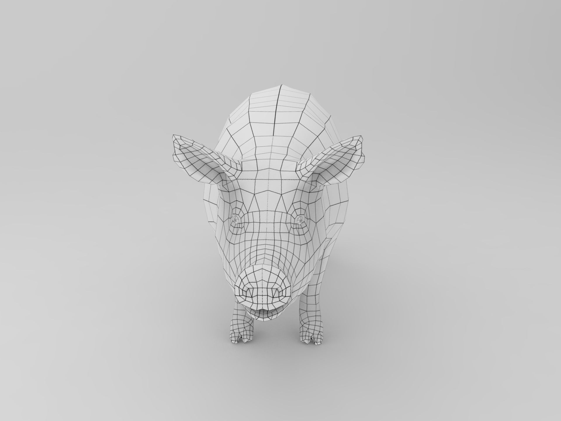 3D Black Wild Pig game ready low poly  Low-poly 3D model_18