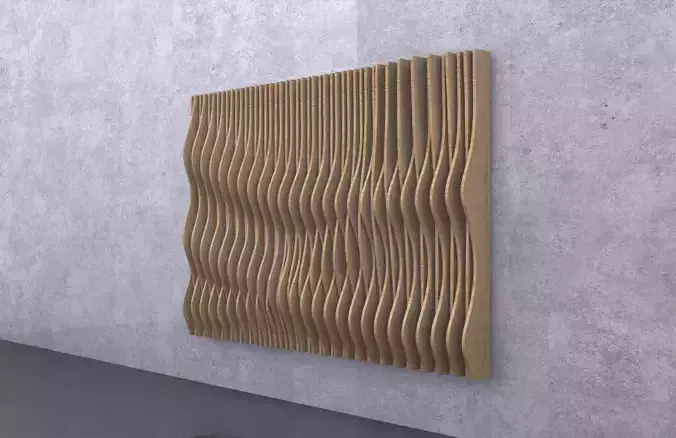 Intertwined parametric wooden panels 3D model