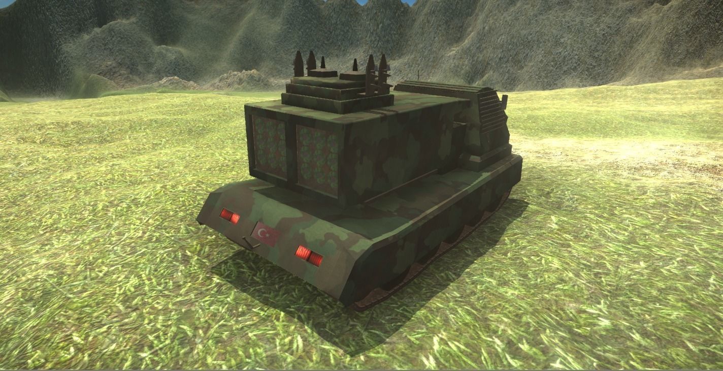 Rocket Artillery Animated and Rendered Game Ready Low-poly 3D model_6