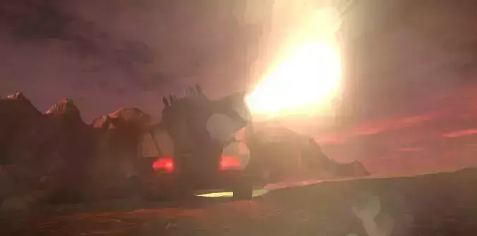 Rocket Artillery Animated and Rendered Game Ready Low-poly 3D model