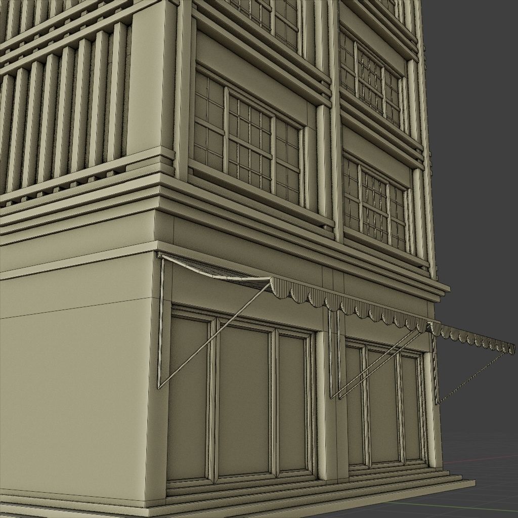 OLD RETRO CLASSICAL BUILDING 6 Low-poly 3D model_10