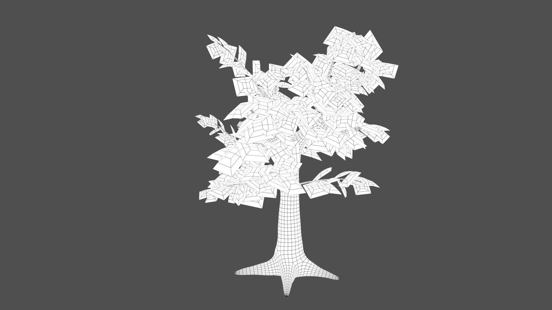 Sagwan tree Low-poly 3D model_8