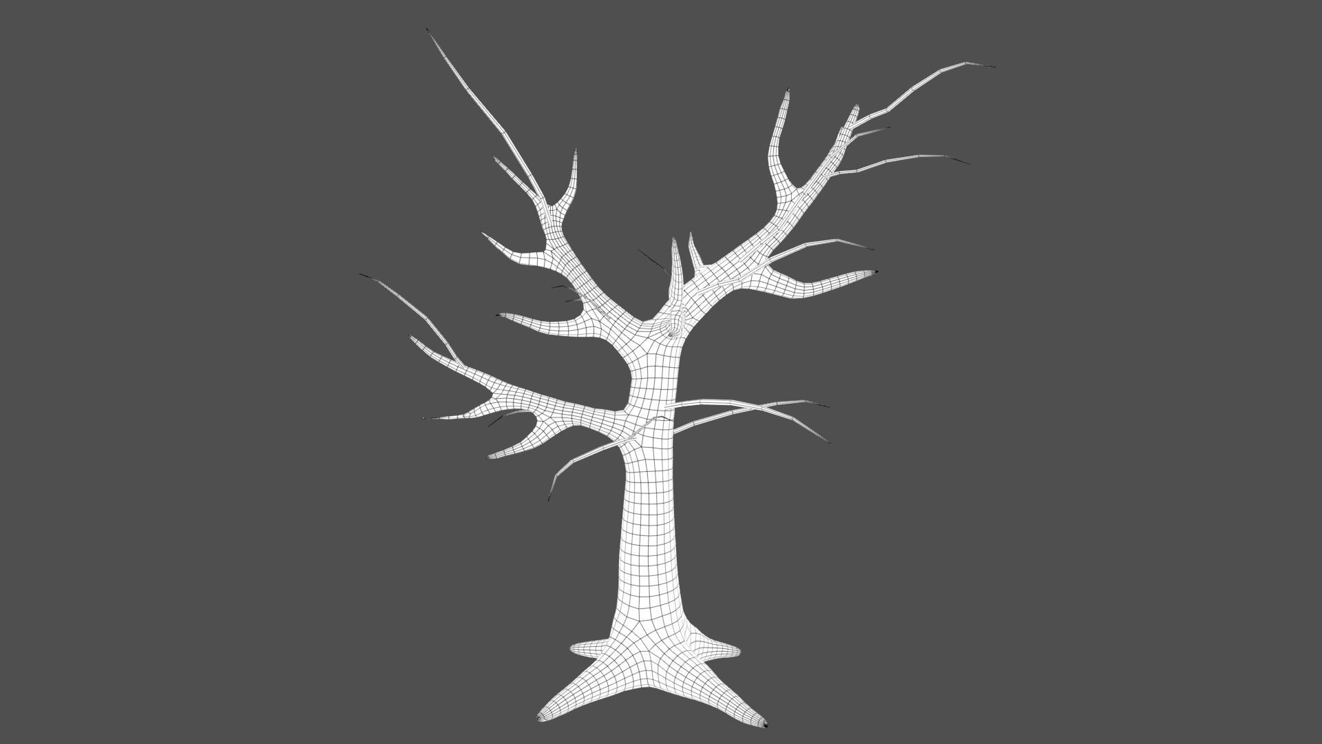 Sagwan tree Low-poly 3D model_7