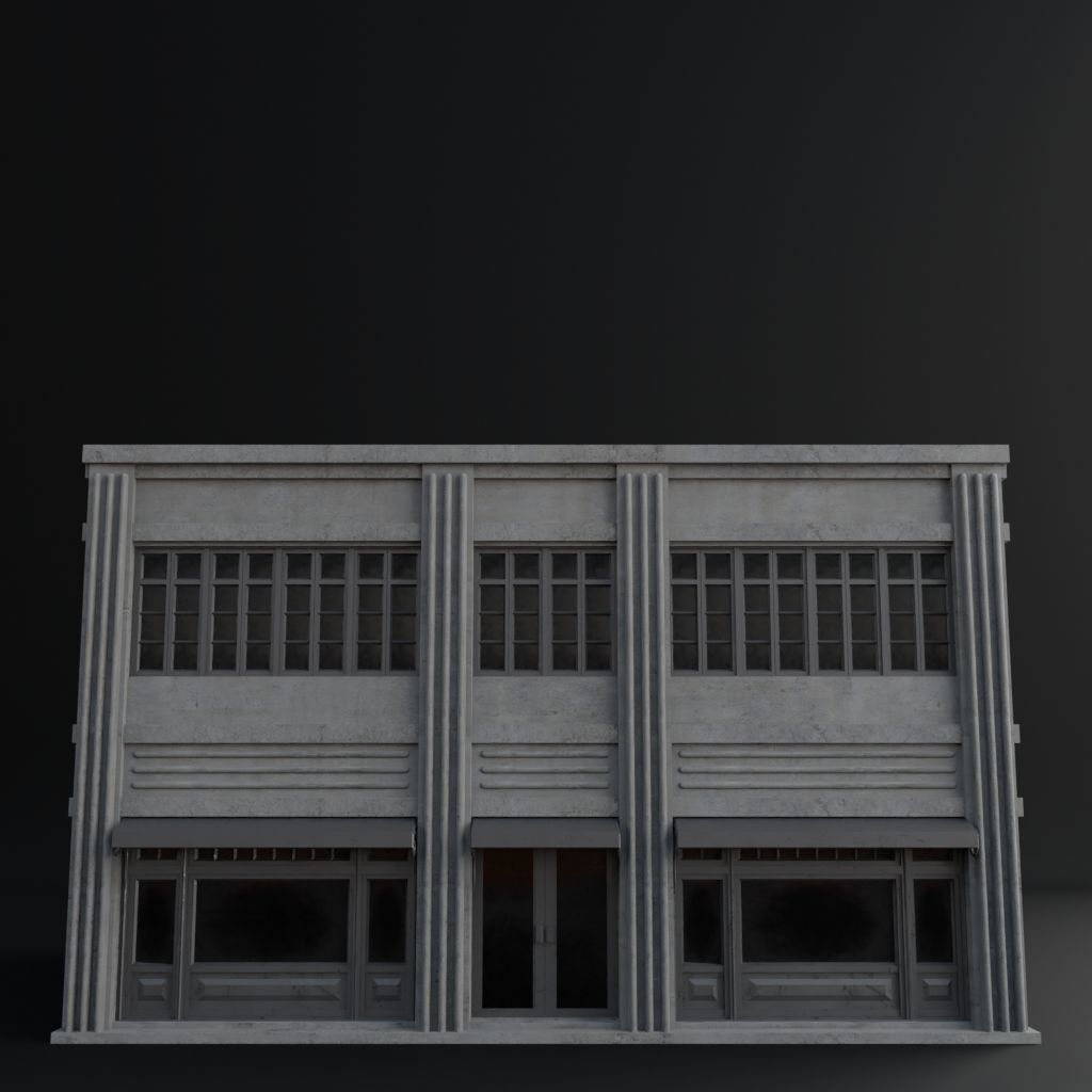OLD RETRO CLASSICAL BUILDING 7 Low-poly 3D model_2